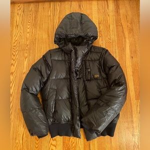 G Star Raw black down puffer jacket